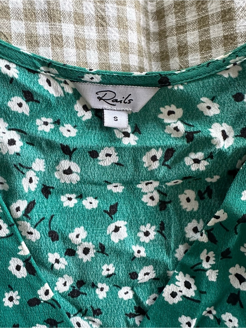 Rails Green Floral Button-Front Dress - Picture 3 of 6